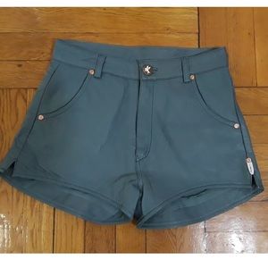 One teaspoon blue grey leather shorts